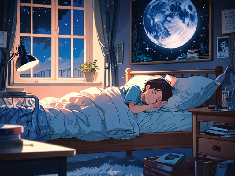 Leonardo Anime XL A peaceful bedroom setting featuring a young 2