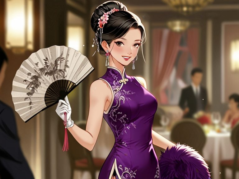 Leonardo Anime XL An elegant socialite wearing a gorgeous cheo 2