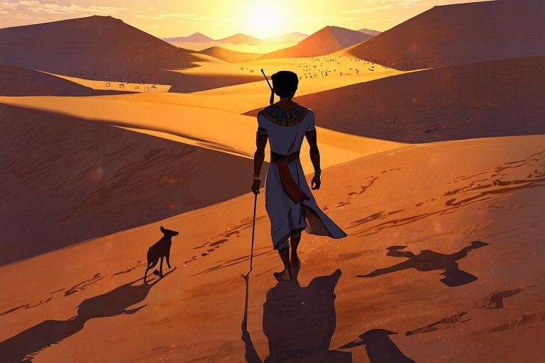 Leonardo Anime XL Egyptian desert scene a traveler casting a l 2 Leonardo Anime XL Egyptian desert scene a traveler casting a l 2