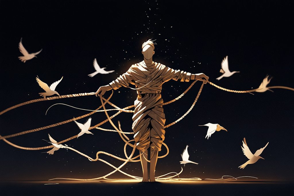 從繩子束縛象徵看自由的心理距離